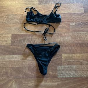 Shein Black Tie Bikini